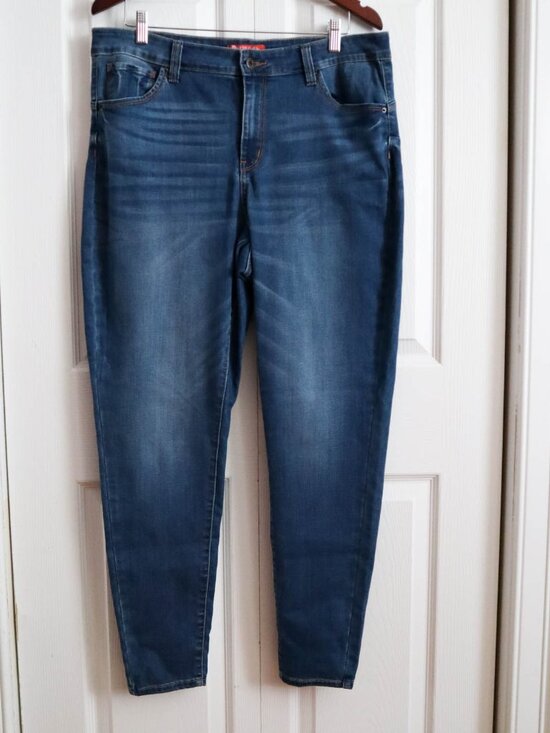 Wax Jean Denim - Wax Jeans Butt I Love You Skinny Jeans High Rise Tapered Leg Medium Wash Sz 16